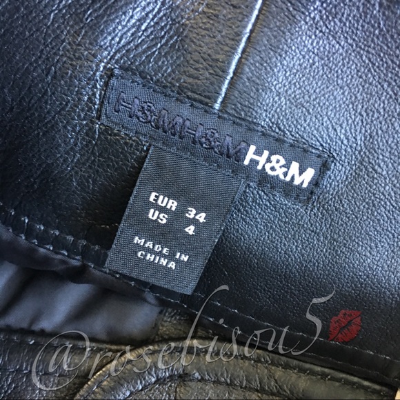 HP!🌹{H&M} 💯% Leather A-Line Knee Length Skirt - Picture 2 of 8